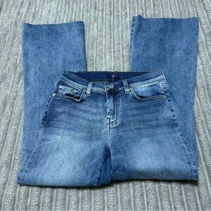 7 For All Mankind Tailorless Dojo Blue Jeans.      Size 26/Hemmed to 29 inseam
